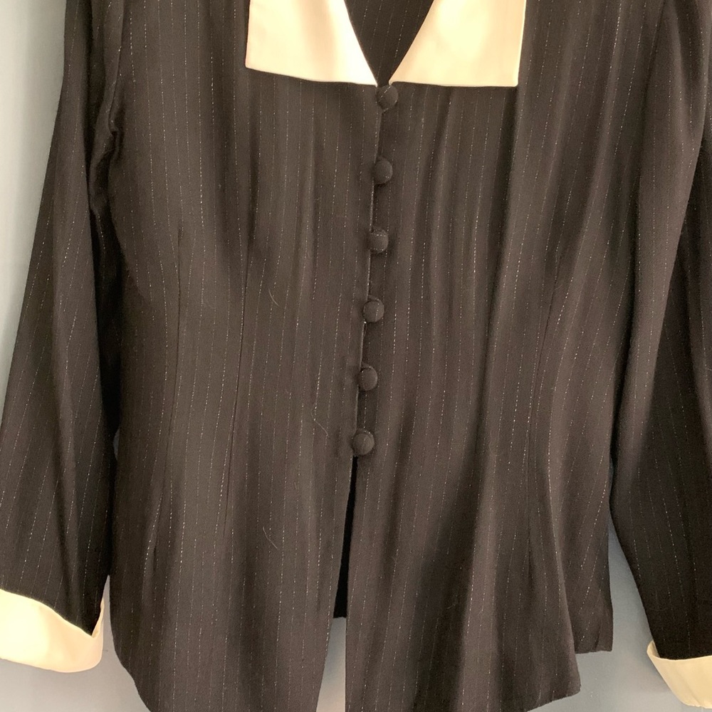 Vintage Impulsive Black Pin Striped Blazer and Maxi skirt set.  Never been worn